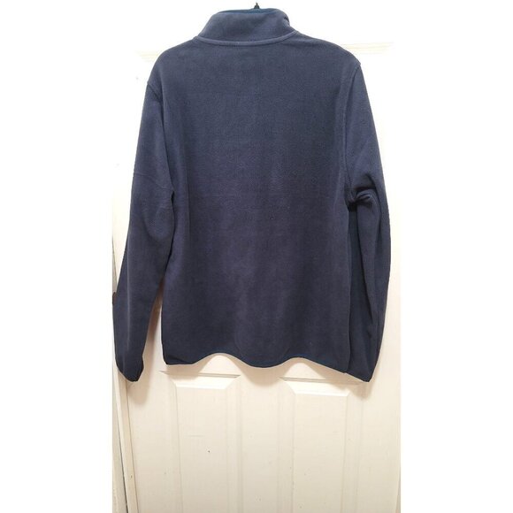 32 Mens Heat Navy Fleece Pullover Sweatshirt With Button Accents & Pocket Size L - Picture 3 of 10